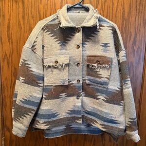Southwestern Patterned Button-Up Women's Jacket